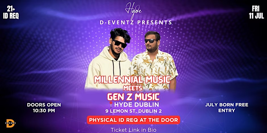 Millennial Music Meets Gen-Z Music – Bollywood Night at Hyde Dublin
