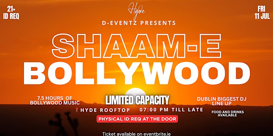 Shaam e Bollywood at Hyde Rooftop Dublin