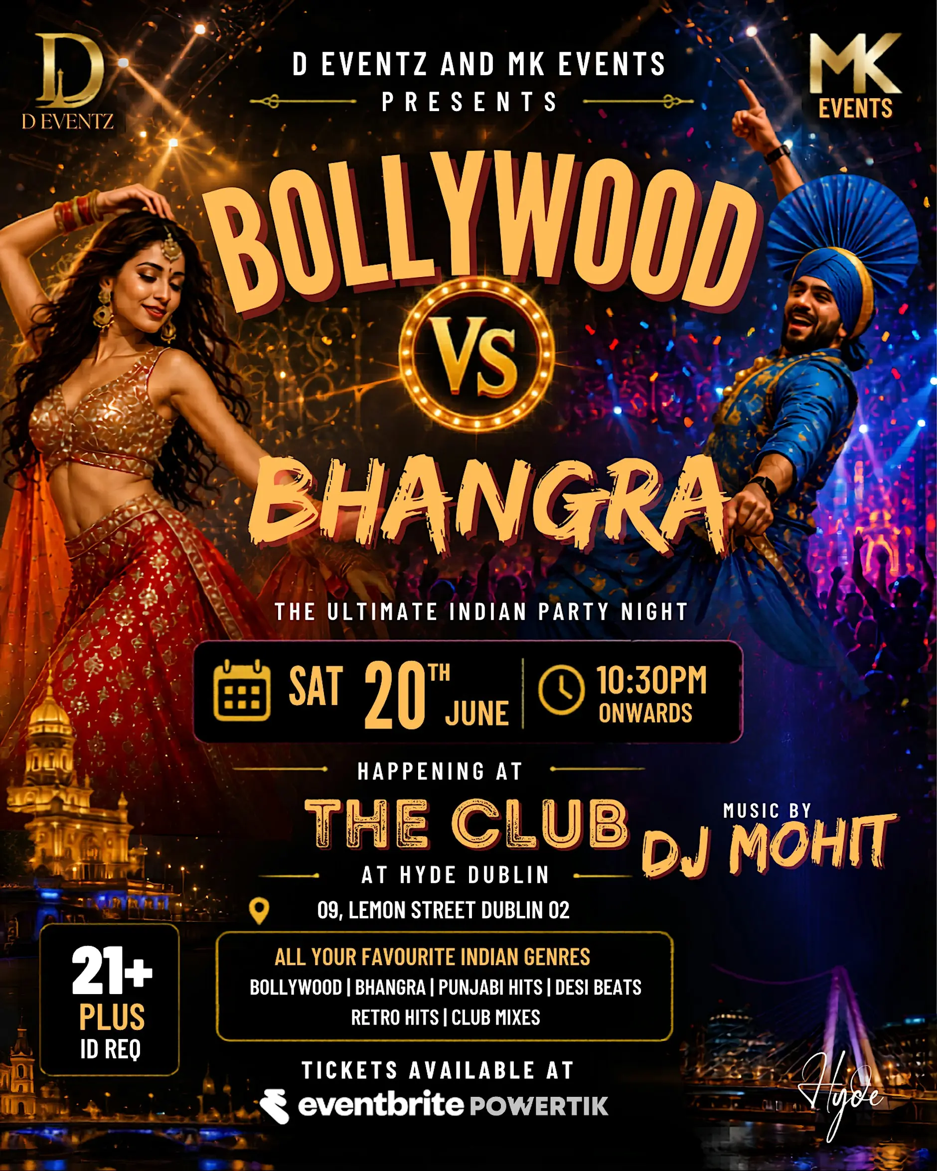 Bollywood vs Bhangra Night at The Club @ Hyde Dublin
